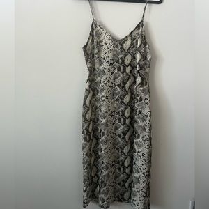 Snake skin printed midi dress